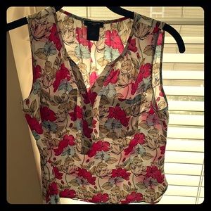 Ann Taylor floral sleeveless blouse